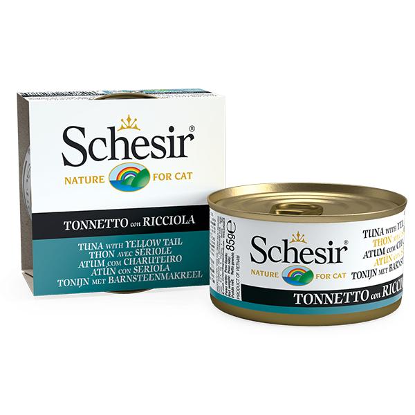 Schesir Tuna with Yellow Tail ТУНЕЦ с ЖЕЛТОХВОСТОМ в желе корм для кошек 85 г (172785)